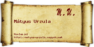 Mátyus Urzula névjegykártya